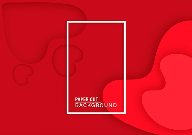 Wavy red color background with papercut style. design layout for business presentations, flyers, posters, and invitations. Colorful carving art. vector EPS.10