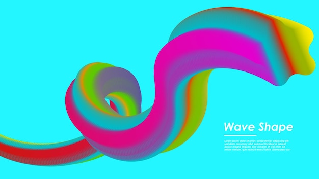 Wavy shape with gradient colors Vector illustration