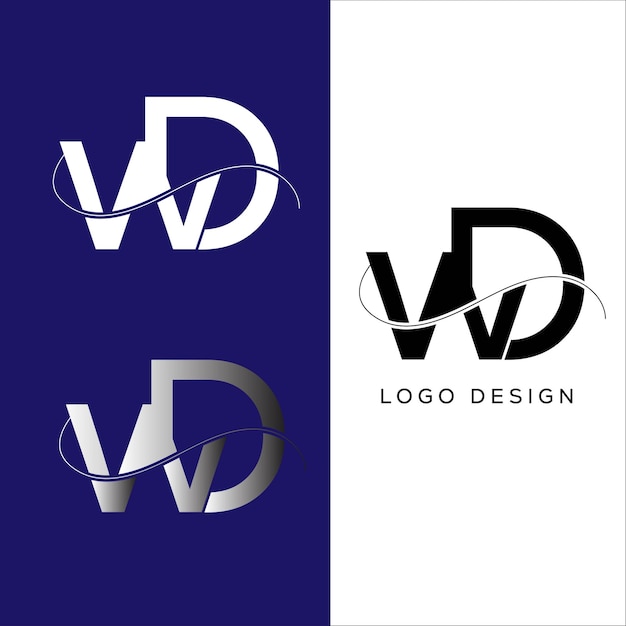 Vector wd initial letter logo design