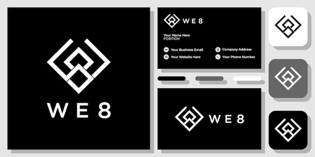 we 8 symbol combination capital letter initial number with business card template