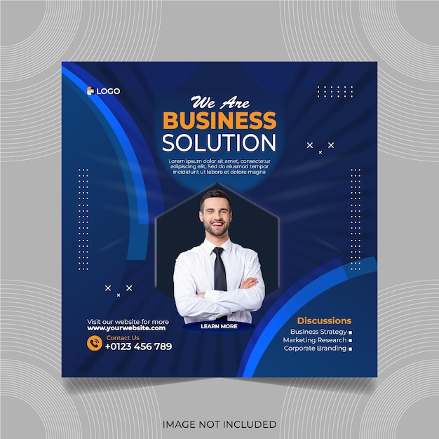 We are business solution and corporate social media Post Creative premium vector