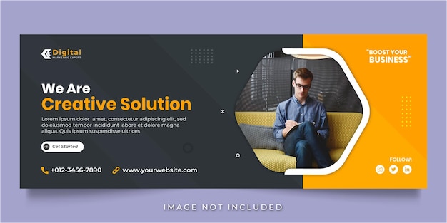 We are creative solution agency and corporate business facebook cover social media post banner template