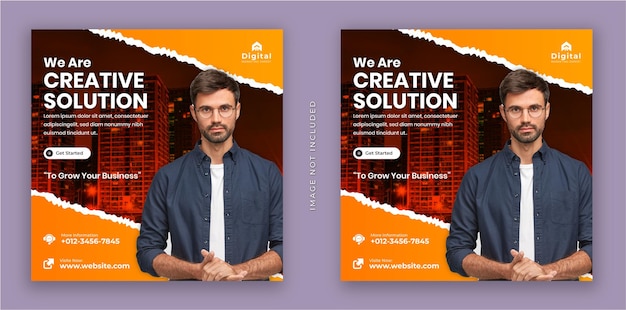 We are creative solution and corporate business flyer square instagram social media post banner