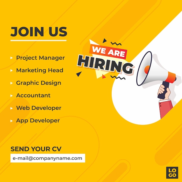 We Are Hiring Announcement Tempate Design