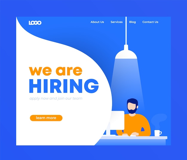 We are hiring banner, landing page design