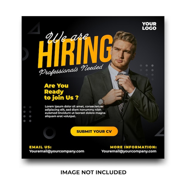 We are hiring design concept. social media post template