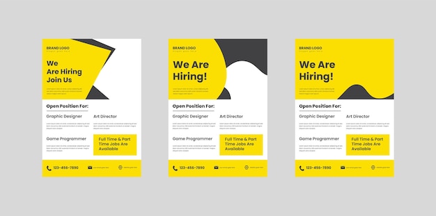 Vector we are hiring flyer design template design