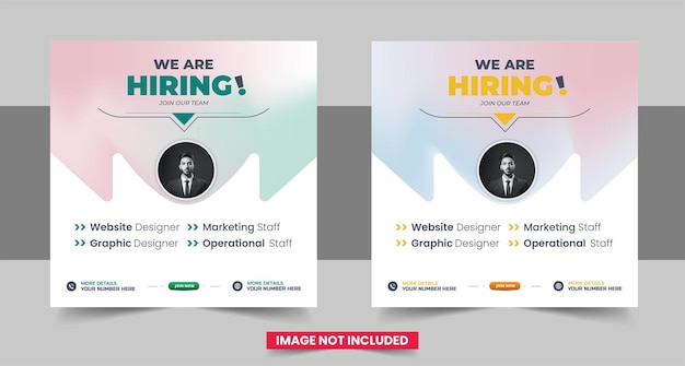 we are hiring job position instagram and facebook promotion post flyer design template