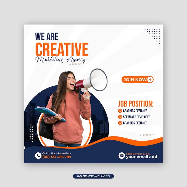 We are hiring job social media post design template