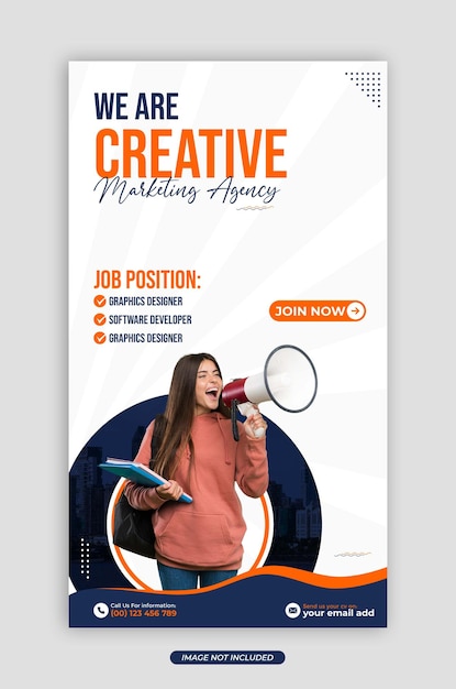 We are hiring job social media post story template