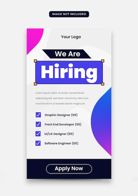 We are hiring job vacancy instagram stories banner template