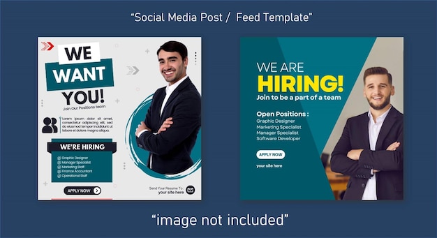 We are hiring job vacancy social media post banner design template