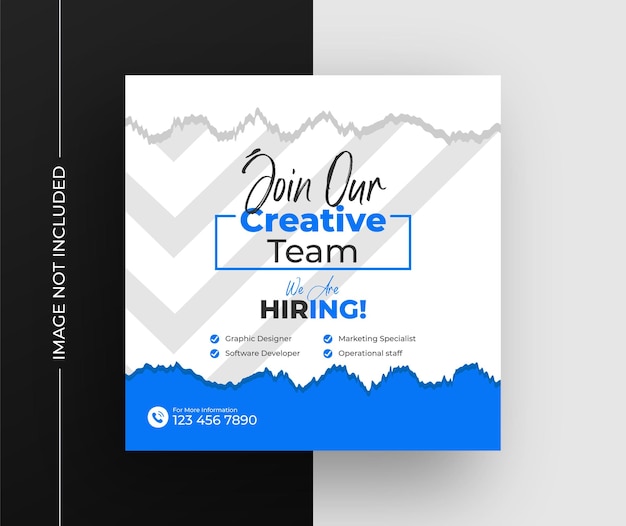 We are hiring job vacancy social media post or square web banner template design