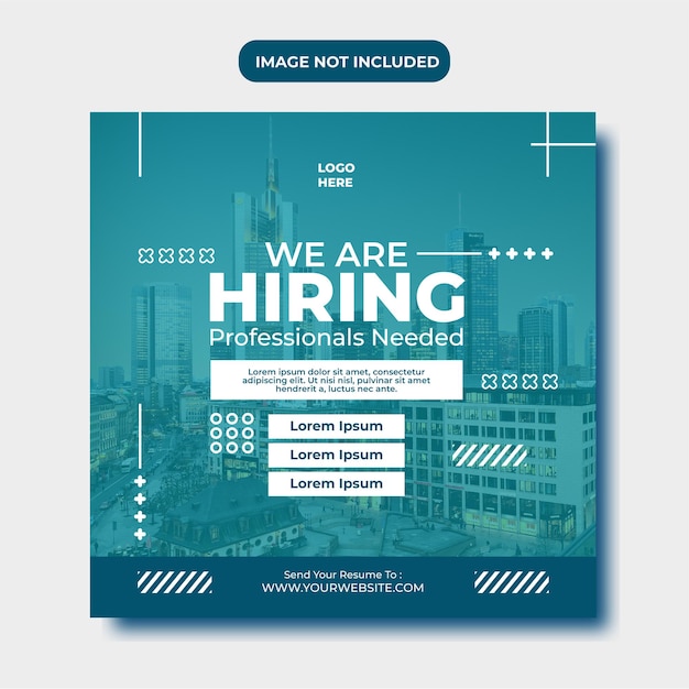 we are hiring job vacancy social media post template