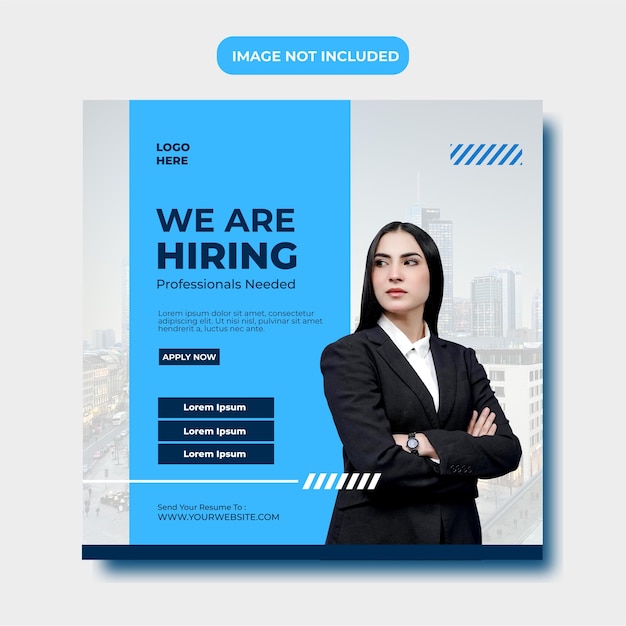 we are hiring job vacancy social media post template