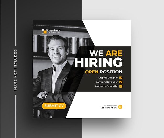 We are Hiring for a job vacancy for social media posts or square web banner template design