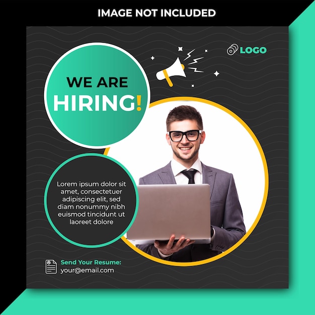 We are hiring job vacancy square banner or social media post template Premium quality