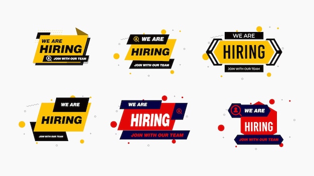 We are hiring label sign We are hiring vector design origami style sticker