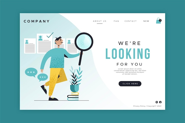 We are hiring landing page concept