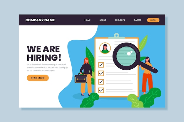 We are hiring landing page web template