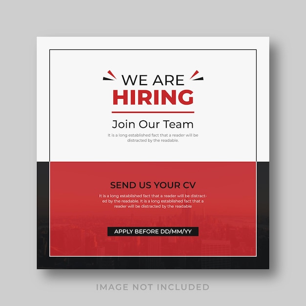 We are hiring social media advertising banner