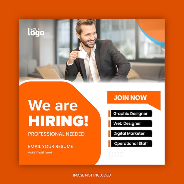 We are hiring social media Instagram post design template