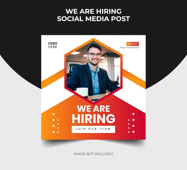 We Are Hiring Social Media Post Design Template banner