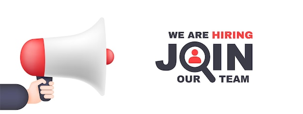 We are hiring with magnifier illustration