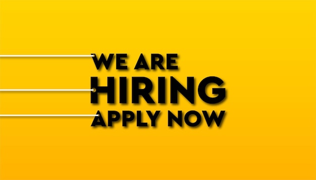 We are hiring yellow background template