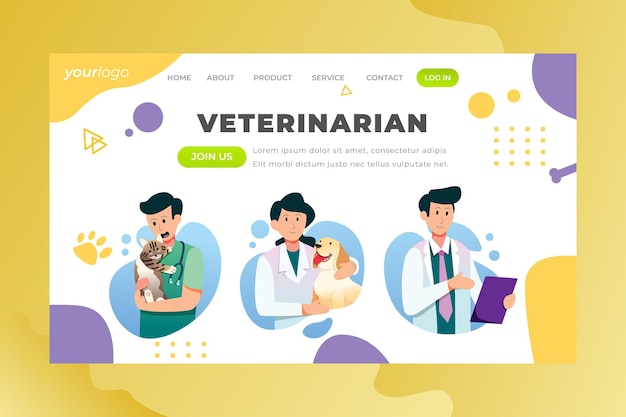 We Care Your Pet - Vector Landing Page