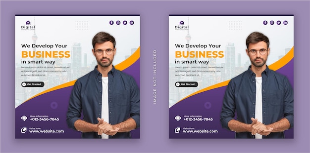 We develop your business and corporate  flyer  modern square instagram social media post banner