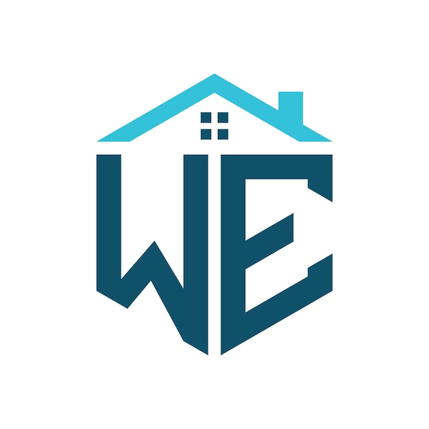 WE House Logo Design Template Letter WE Logo for Real Estate Construction or any House Related Business