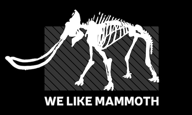 We like mammoth. Black white sublimation with silhouette with mammoth for t-shirt, cup or any.