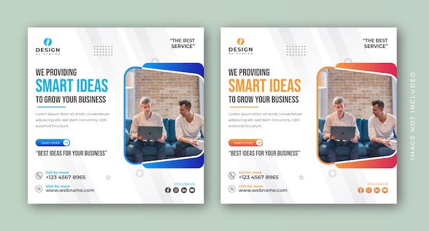 We provide smart ideas business and marketing agency flyer square instagram social media post