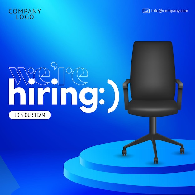 We're Hiring post. career, work, job, business, and social post.