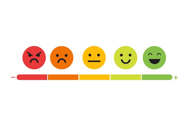 Vector we want your feedback badge stamp with happy and unhappy faces icons