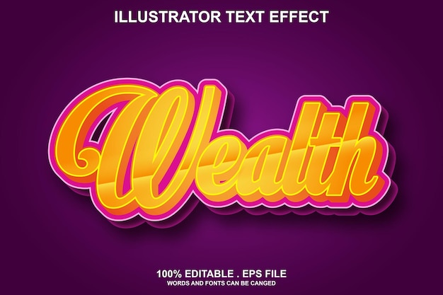 wealth text effect editable