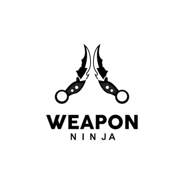 Weapon Logo Traditional Weapon Karambit Vector Ninja Fighting Tool Simple Design Symbol Icon Illustration