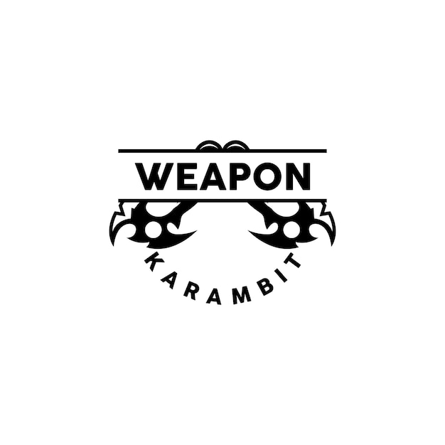 Weapon Logo Traditional Weapon Karambit Vector Ninja Fighting Tool Simple Design Symbol Icon Illustration