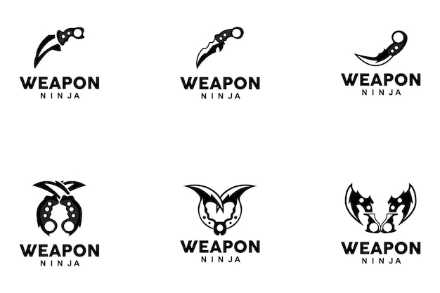 Weapon Logo Traditional Weapon Karambit Vector Ninja Fighting Tool Simple Design Symbol Icon Illustration