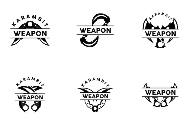 Weapon Logo Traditional Weapon Karambit Vector Ninja Fighting Tool Simple Design Symbol Icon Illustration