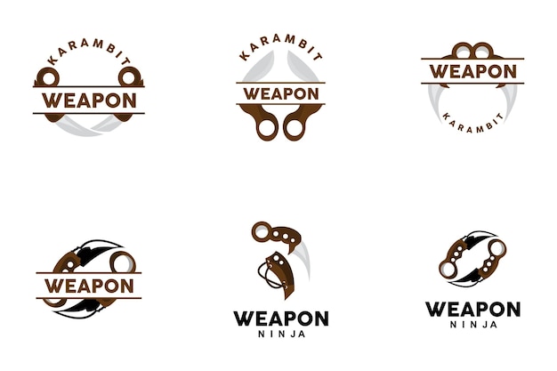 Weapon Logo Traditional Weapon Karambit Vector Ninja Fighting Tool Simple Design Symbol Icon Illustration