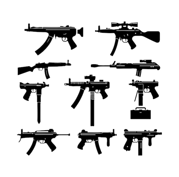 Weapon riffles silhouette