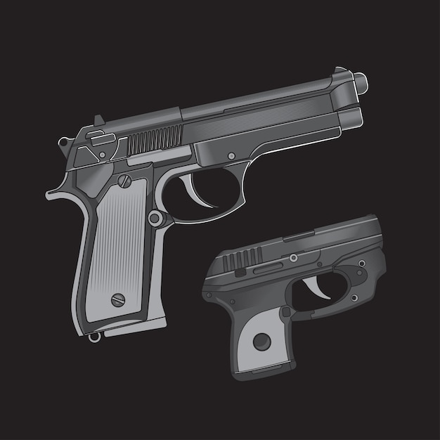 Weapons guns pistols black background