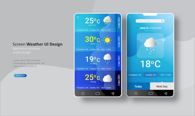 Weather app mobile template