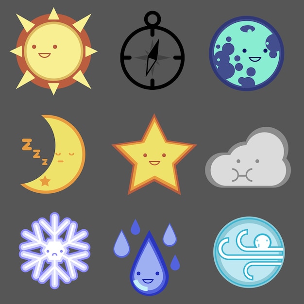 Weather forecast  icon set 