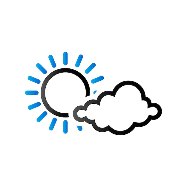 Weather forecast partly cloudy icon in duo tone color Meteorology overcast