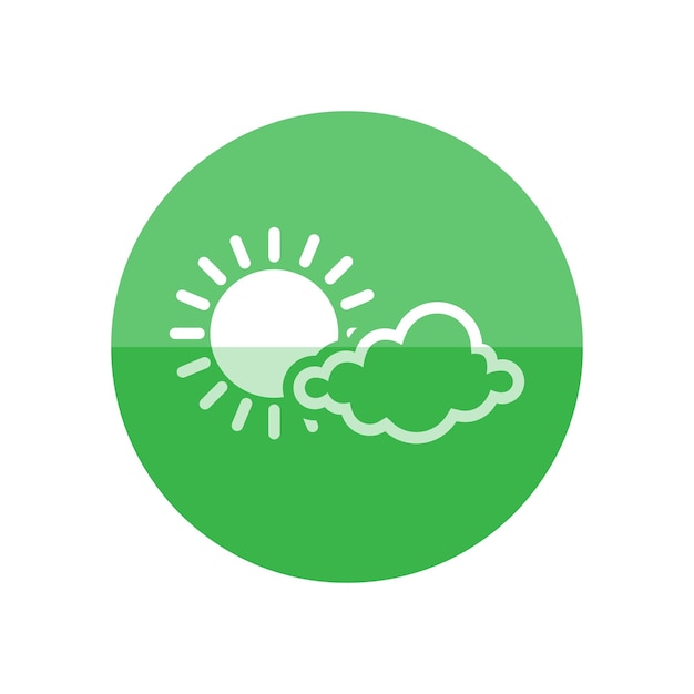 Weather forecast partly sunny icon in flat color circle style