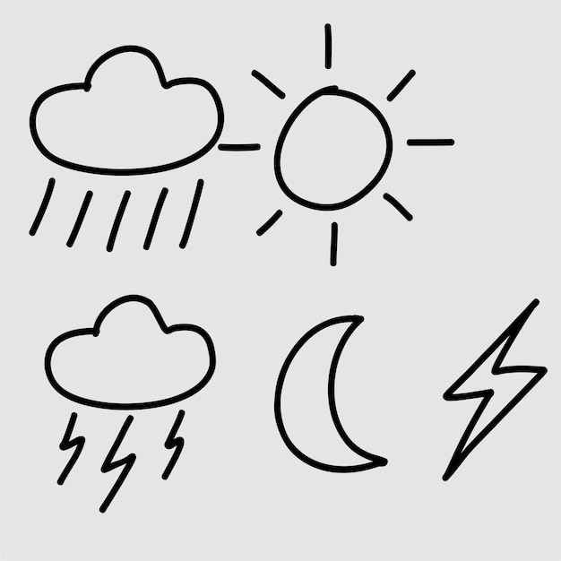 Weather icon set black vector