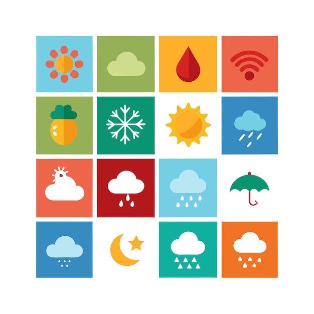 Vector weather icon set collection vector illustration